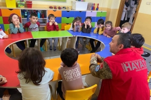 Ana okulu yavrularımızı afetlere karşı bilinçlendirme çalışmalarımız