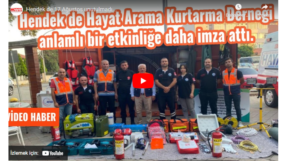Hendek de Hayat Arama Kurtarma derneği anlamlı bir etkinliğe daha imza attı.
