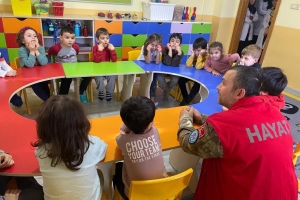 Ana okulu yavrularımızı afetlere karşı bilinçlendirme çalışmalarımız